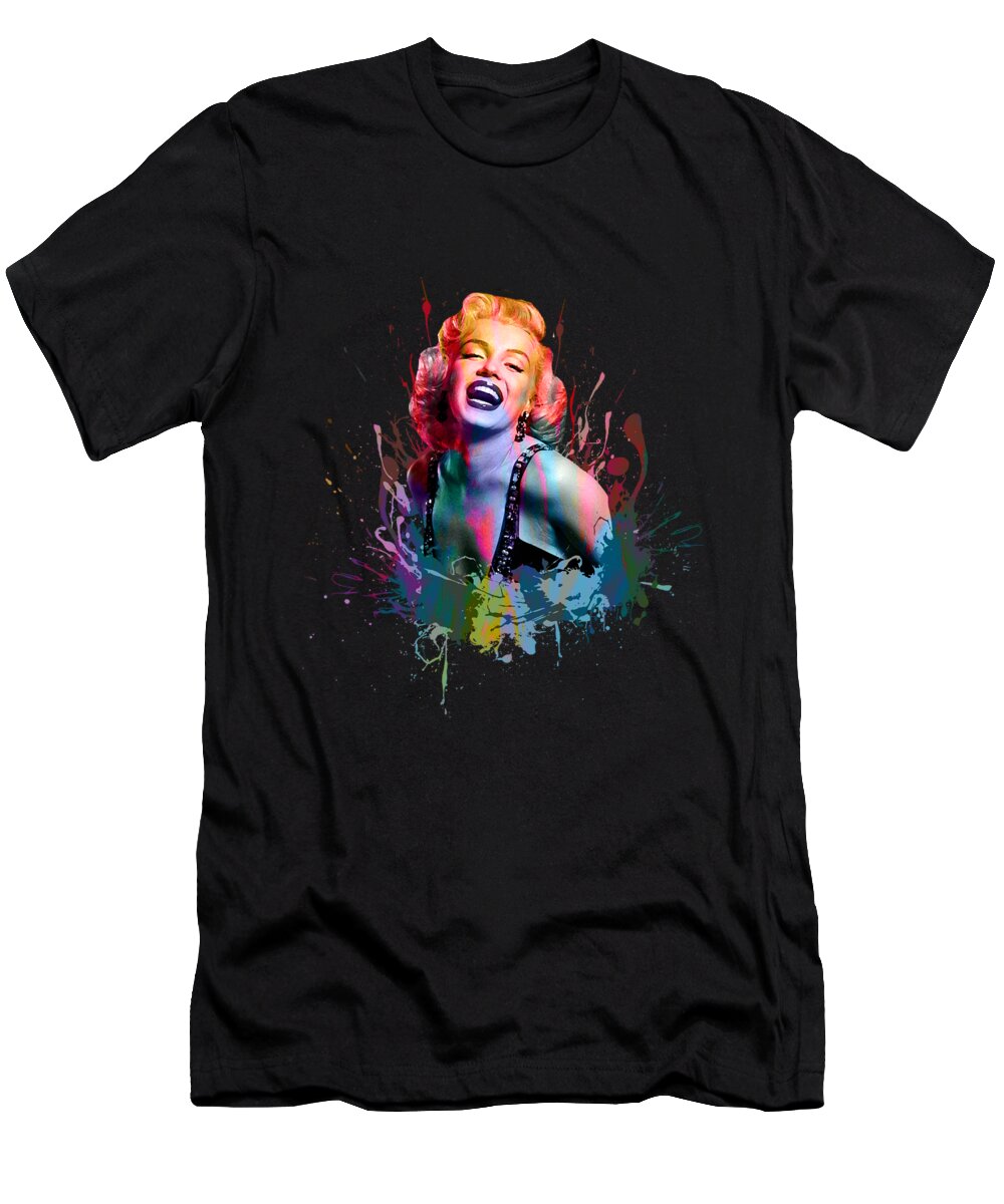 Actor T-Shirt featuring the digital art Marilyn Monroe by Syahrul Popart