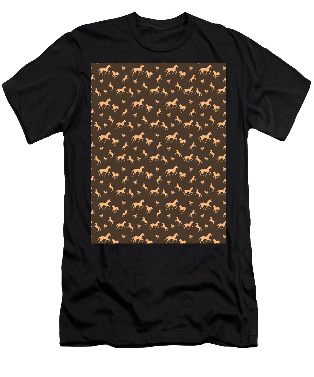 Riding T-Shirt featuring the digital art Horse Pattern Horseback Riding Pony Stallion #13 by Mister Tee