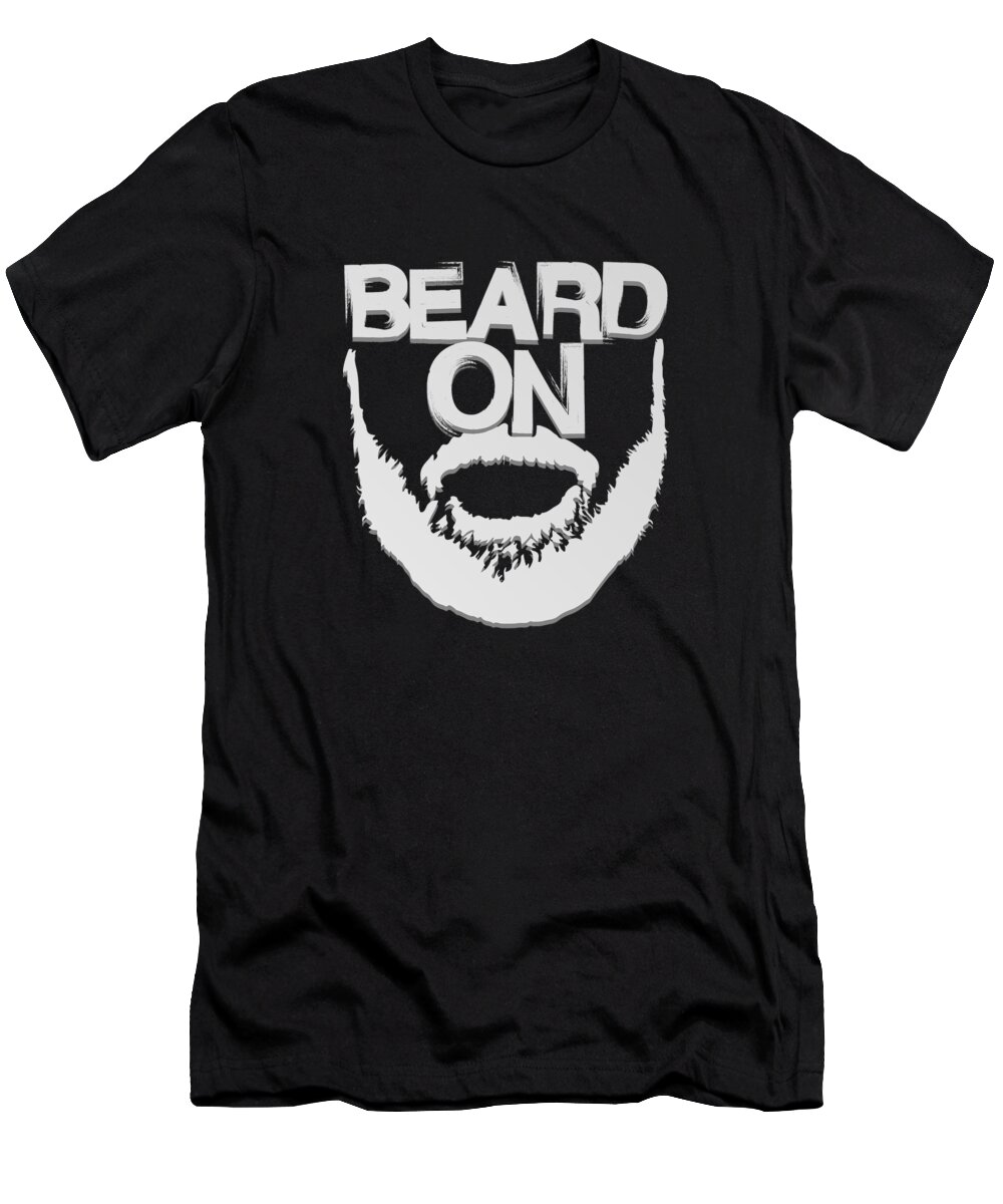 Gentleman T-Shirt featuring the digital art Funny Beard Facial Hair Manly Confident Man Gift #16 by Lukas Davis