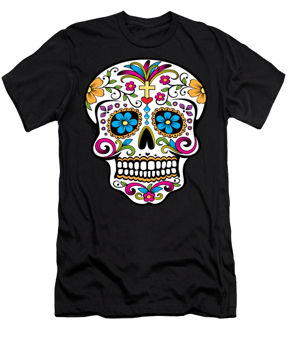 Day Of The Dead T-Shirt featuring the digital art Day Of The Dead #18 by Tinh Tran Le Thanh