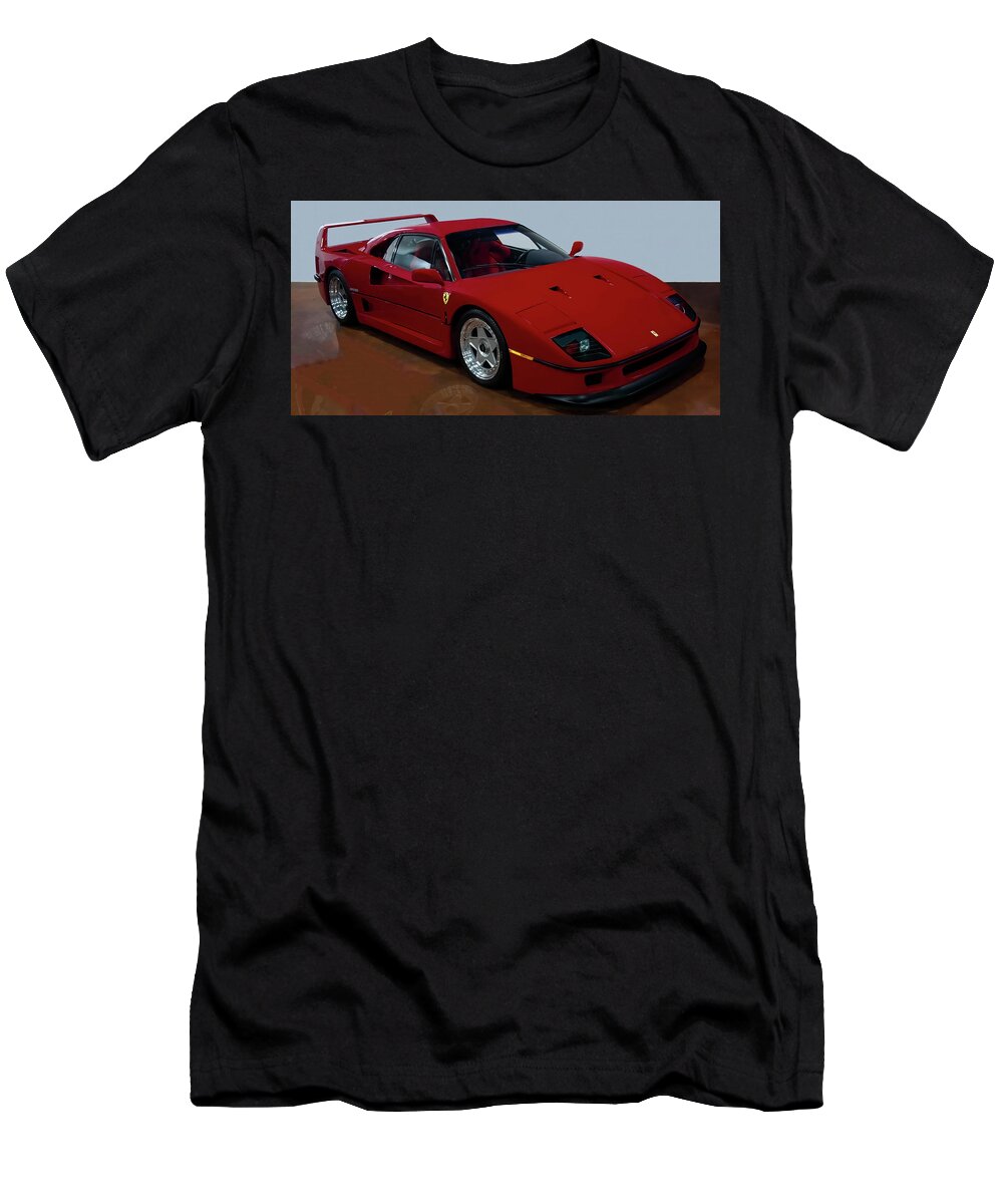 1991 Ferrari F40 T-Shirt featuring the photograph 1991 Ferrari F40 by Flees Photos