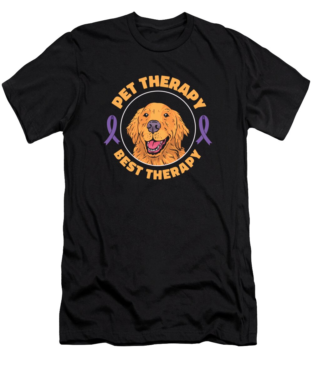 Alzheimers Awareness T-Shirt featuring the digital art Alzheimers Awareness Pet Purple Ribbon Paws #2 by Toms Tee Store