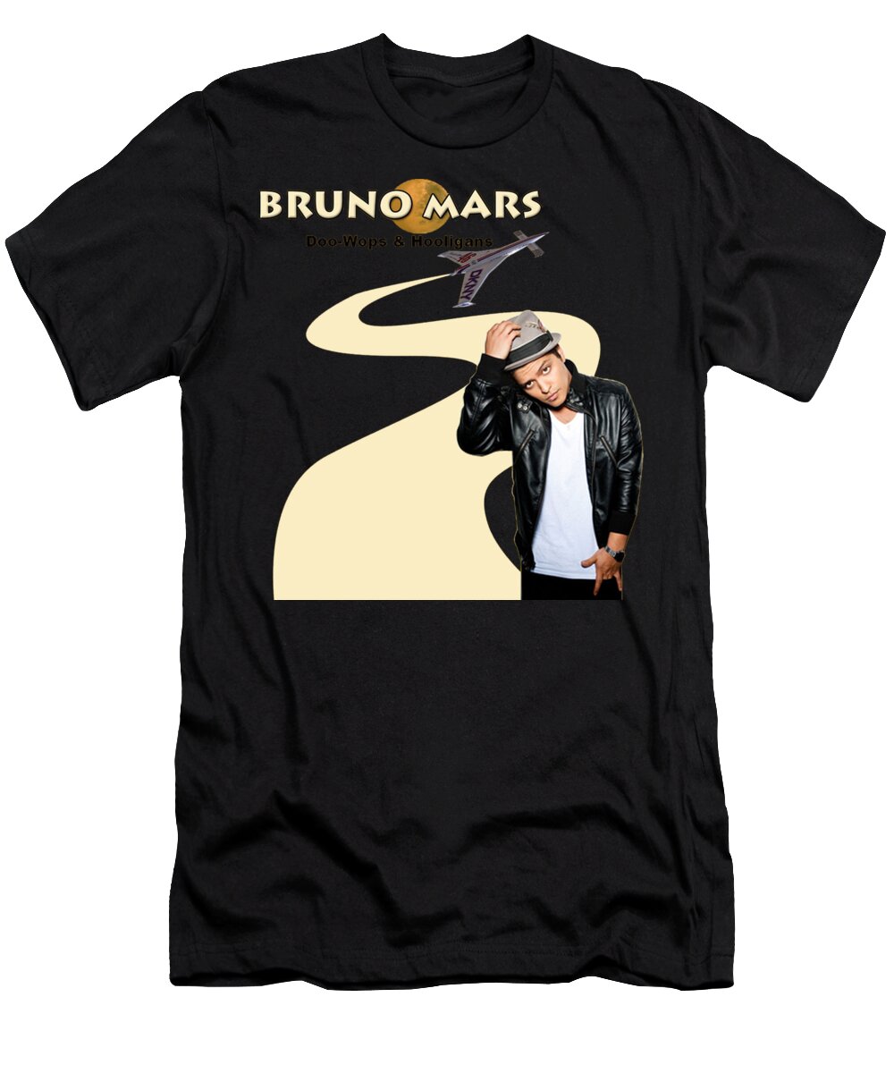 Bruno T-Shirt featuring the digital art Bruno Mars #2 by Uguhir Hsnul