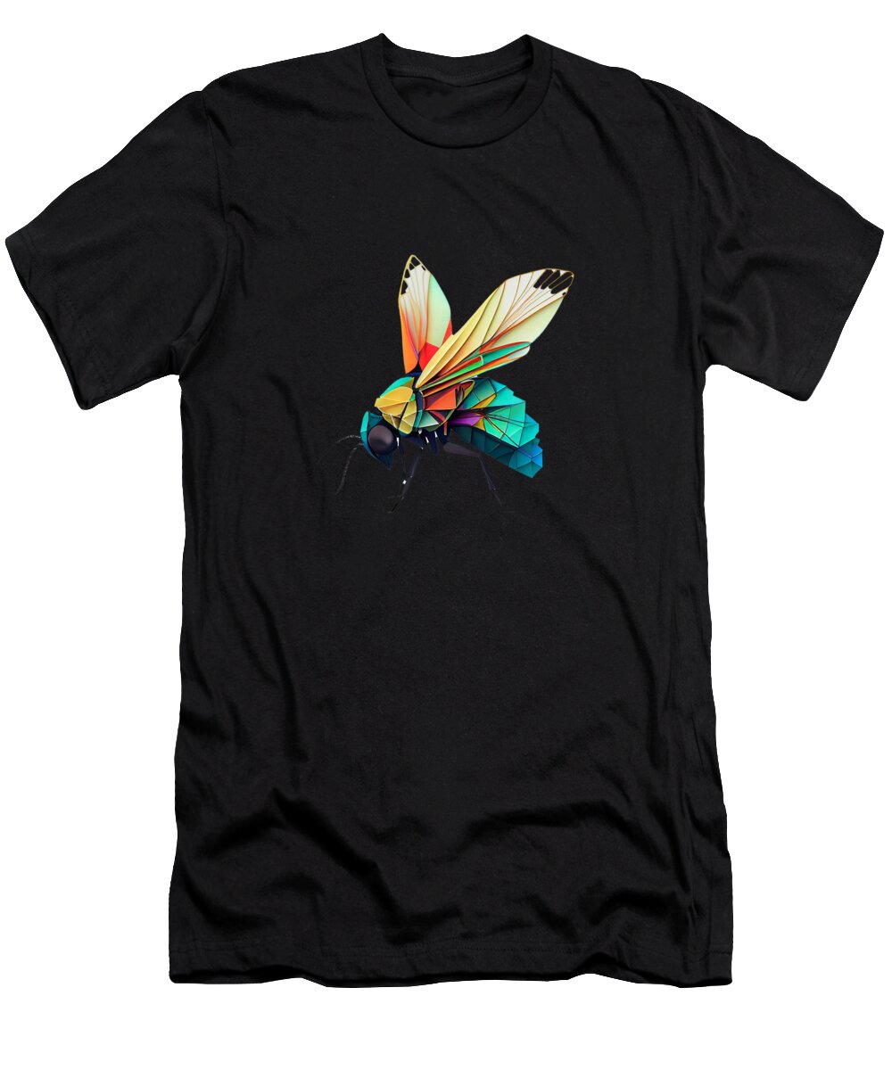 Origami T-Shirt featuring the digital art Charming Origami Bee #2 by About Passion Art