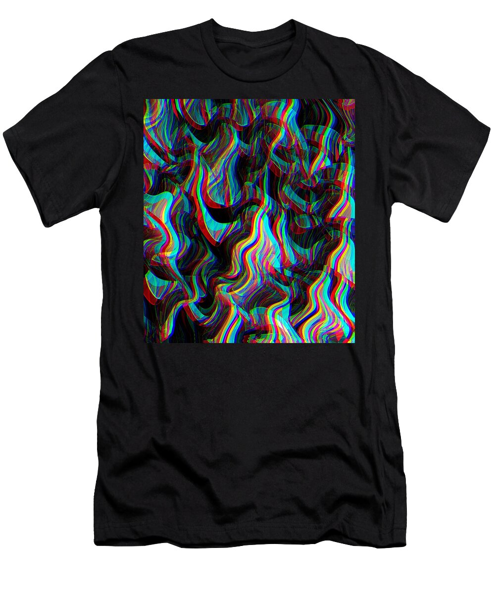 Fire T-Shirt featuring the digital art Colored Flames by David Manlove