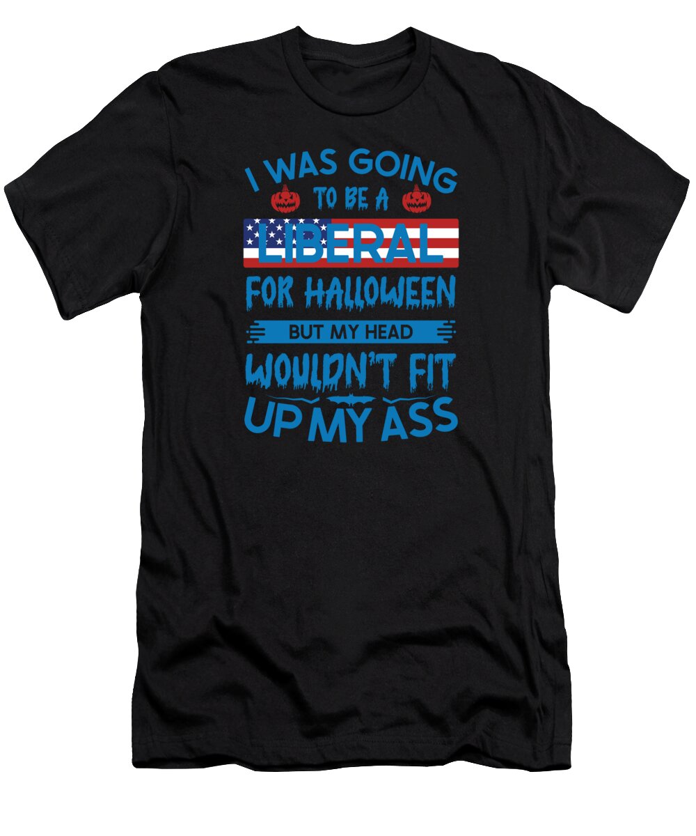 Halloween T-Shirt featuring the digital art Funny Halloween Republican Anti Liberal Democrats #2 by Toms Tee Store