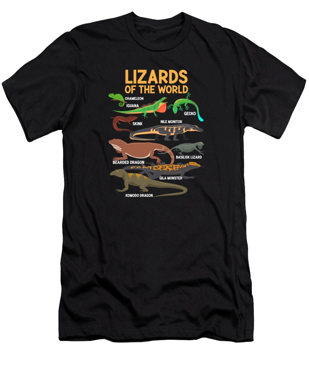 Lizard T-Shirt featuring the digital art Lizards Of The World #2 by Toms Tee Store