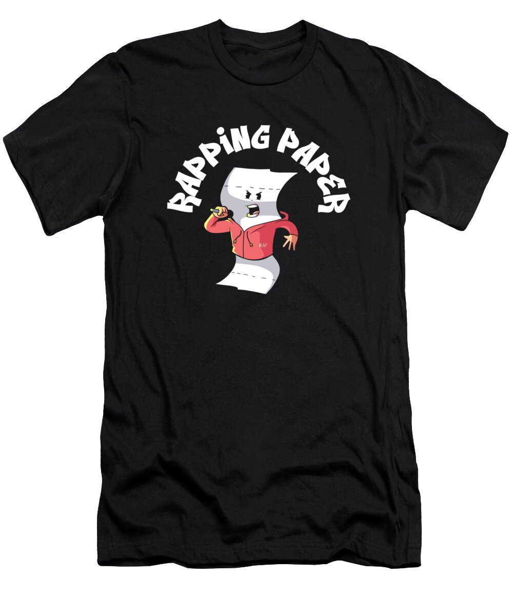 Music T-Shirt featuring the digital art Music Rapping Musician Rapper Paper Songs #2 by Toms Tee Store