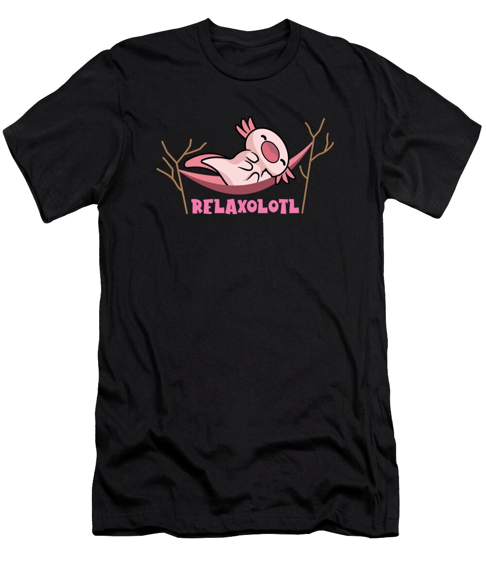 Axolotl T-Shirt featuring the digital art Relaxolotl Cute Axolotl Kawaii #2 by Toms Tee Store