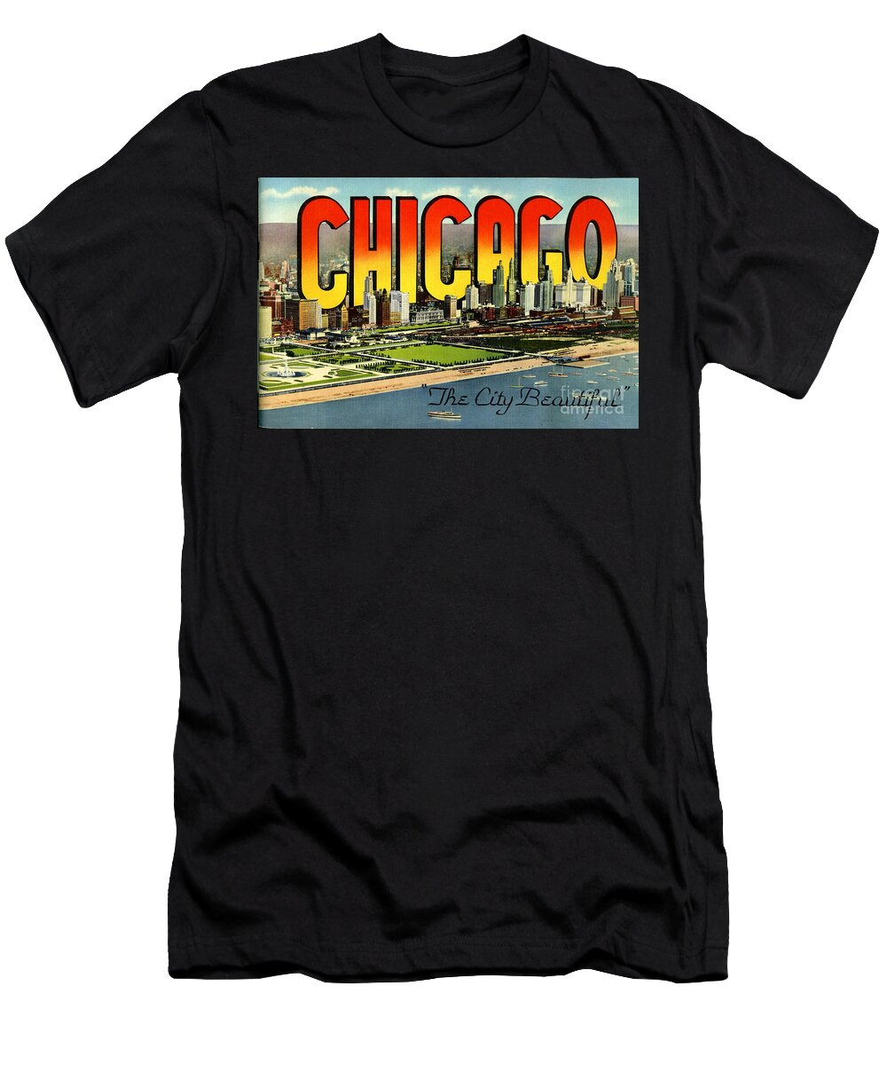 Retro T-Shirt featuring the photograph Retro Chicago Poster by Action