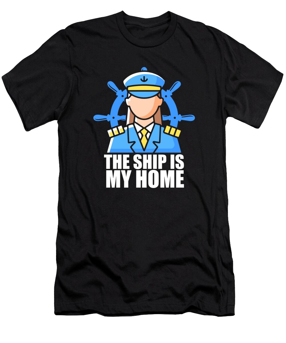 Sailing T-Shirt featuring the digital art Sailing Captain Boat - Sailboat Sailor #2 by Crazy Squirrel