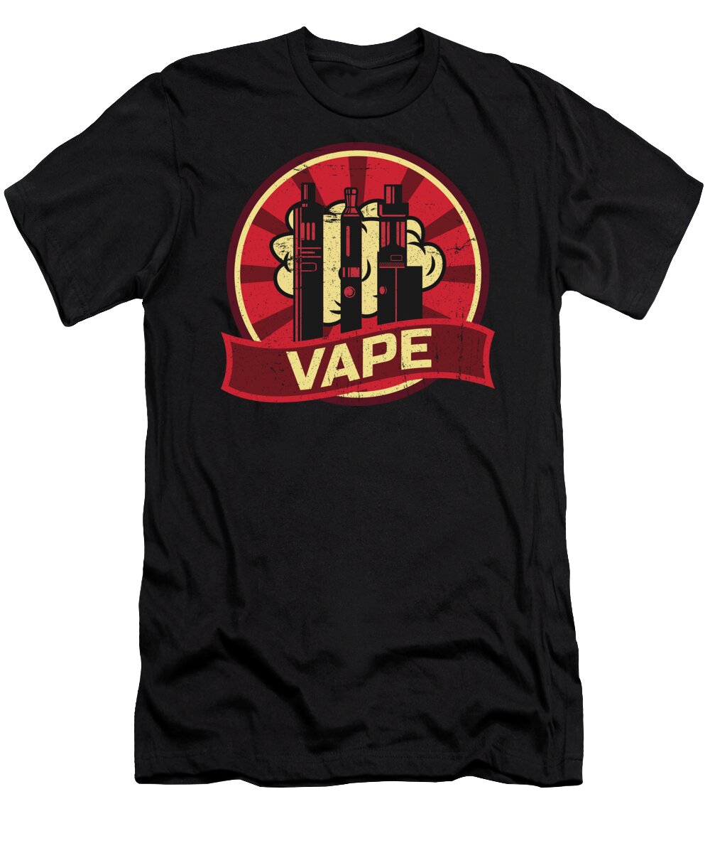Vape T-Shirt featuring the digital art Vape Propaganda Vaper Vaping ECigarette #2 by Mister Tee