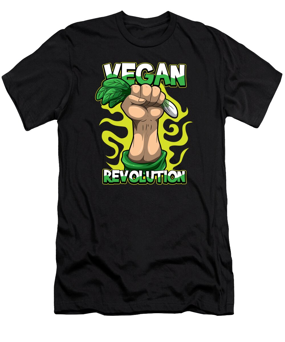 Vegan T-Shirt featuring the digital art Vegan Revolution #2 by Mister Tee