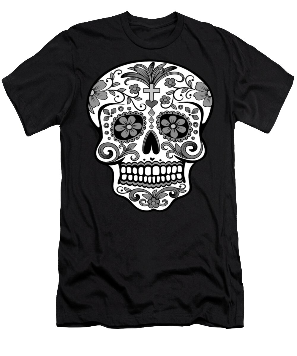Day Of The Dead T-Shirt featuring the digital art Day Of The Dead #20 by Tinh Tran Le Thanh