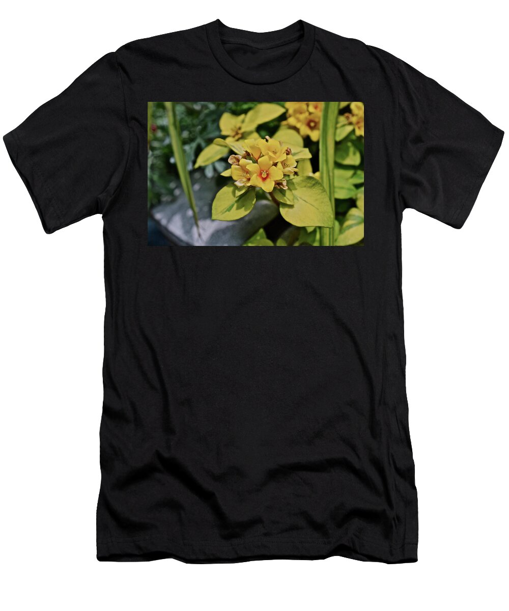 Flowers T-Shirt featuring the photograph 2020 Mid June Garden Container 1 by Janis Senungetuk