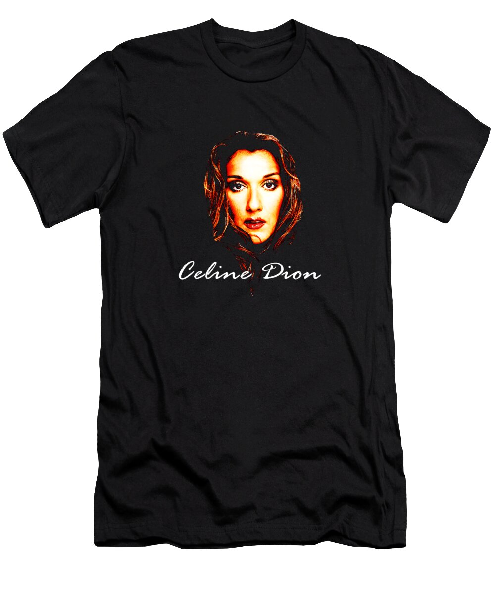 Celine Dion T-Shirt featuring the painting Celine Dion #21 by Fenty Fox