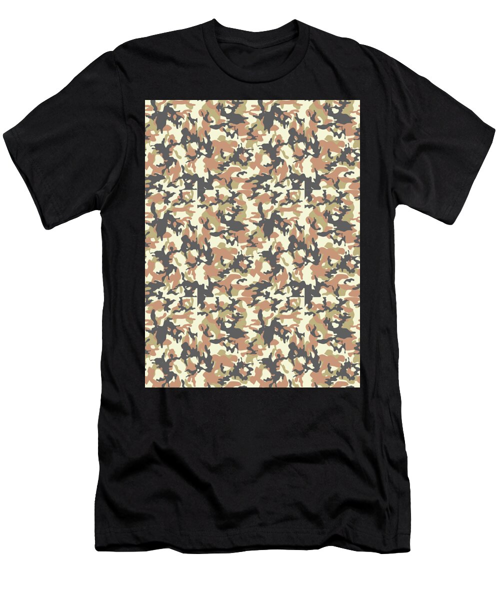 Soldier T-Shirt featuring the digital art Camouflage Pattern Camo Stealth Hide Military #26 by Mister Tee