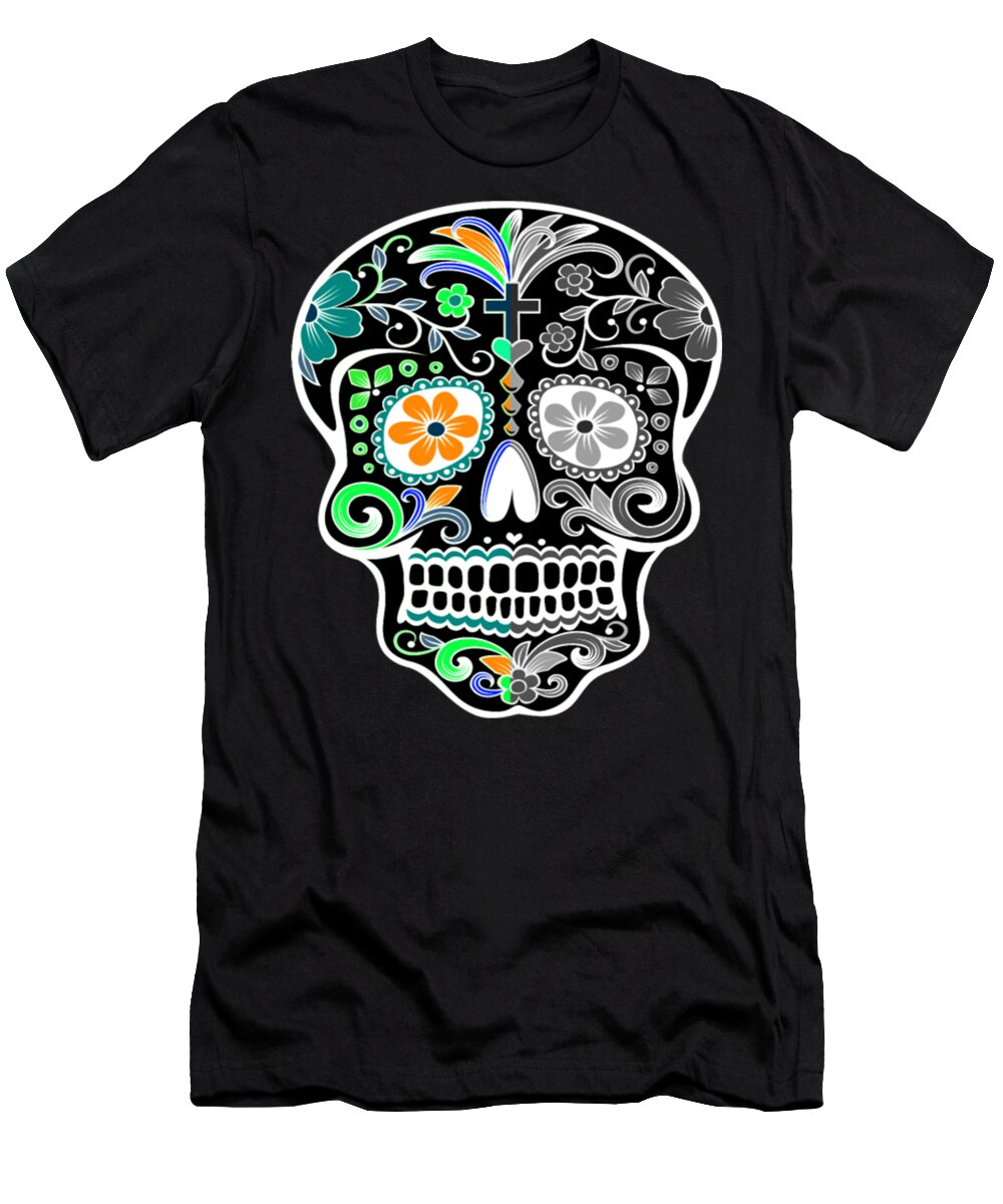 Day Of The Dead T-Shirt featuring the digital art Day Of The Dead #29 by Tinh Tran Le Thanh