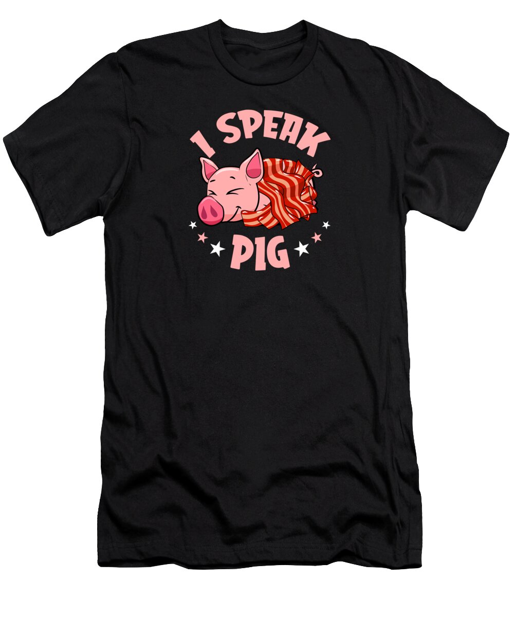 Bacon T-Shirt featuring the digital art Bacon Meat Pork BBQ Barbecue Breakfast #3 by Mercoat UG Haftungsbeschraenkt