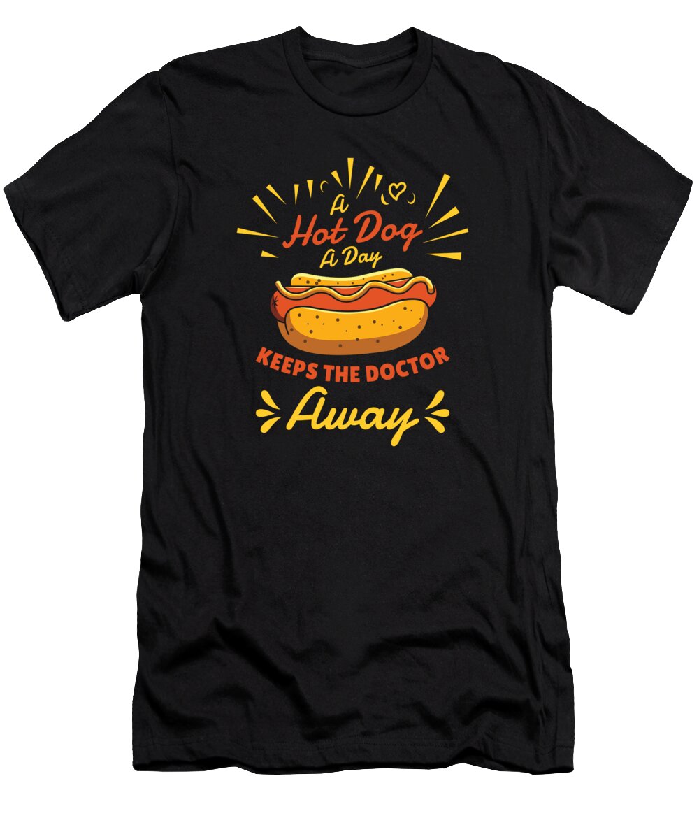 Chili T-Shirt featuring the digital art Chili Dog Hot dog Sausage Fastfood #3 by Toms Tee Store
