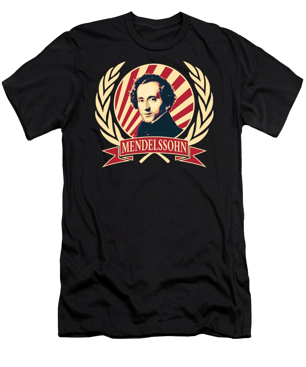 Felix T-Shirt featuring the digital art Felix Mendelssohn by Megan Miller