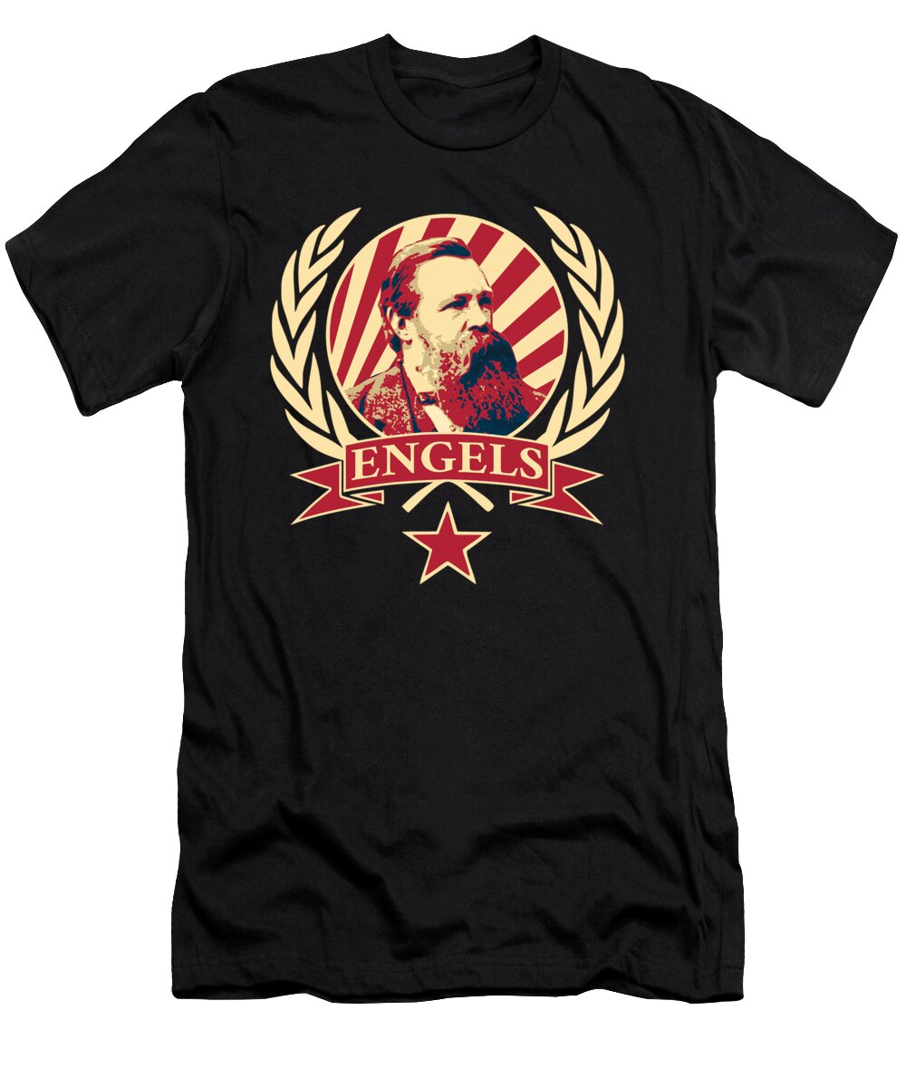 Friedrich T-Shirt featuring the digital art Friedrich Engels by Filip Schpindel