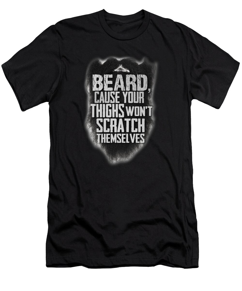 Gentleman T-Shirt featuring the digital art Funny Beard Facial Hair Manly Confident Man Gift #3 by Lukas Davis