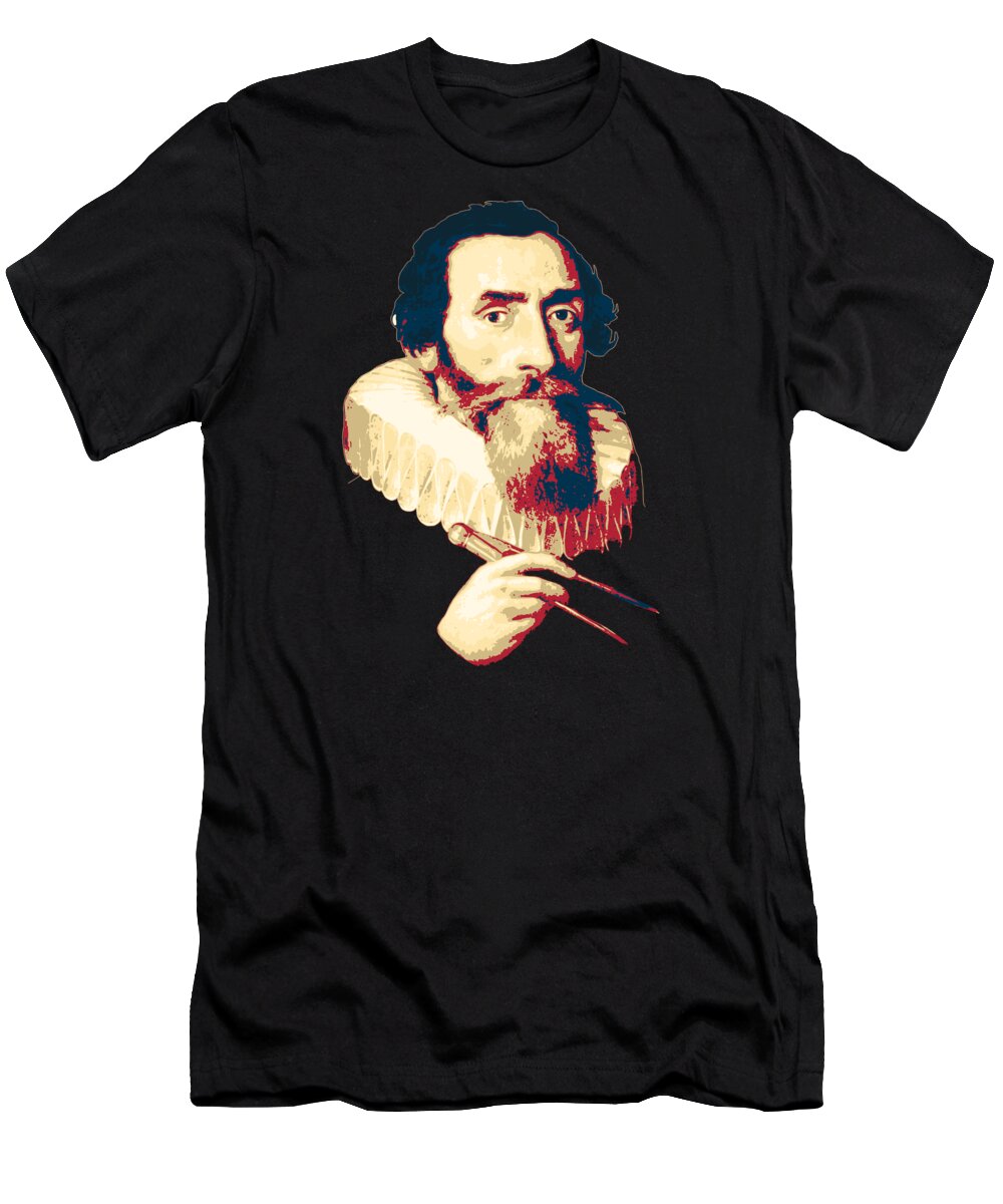 Johannes T-Shirt featuring the digital art Johannes Kepler by Filip Schpindel