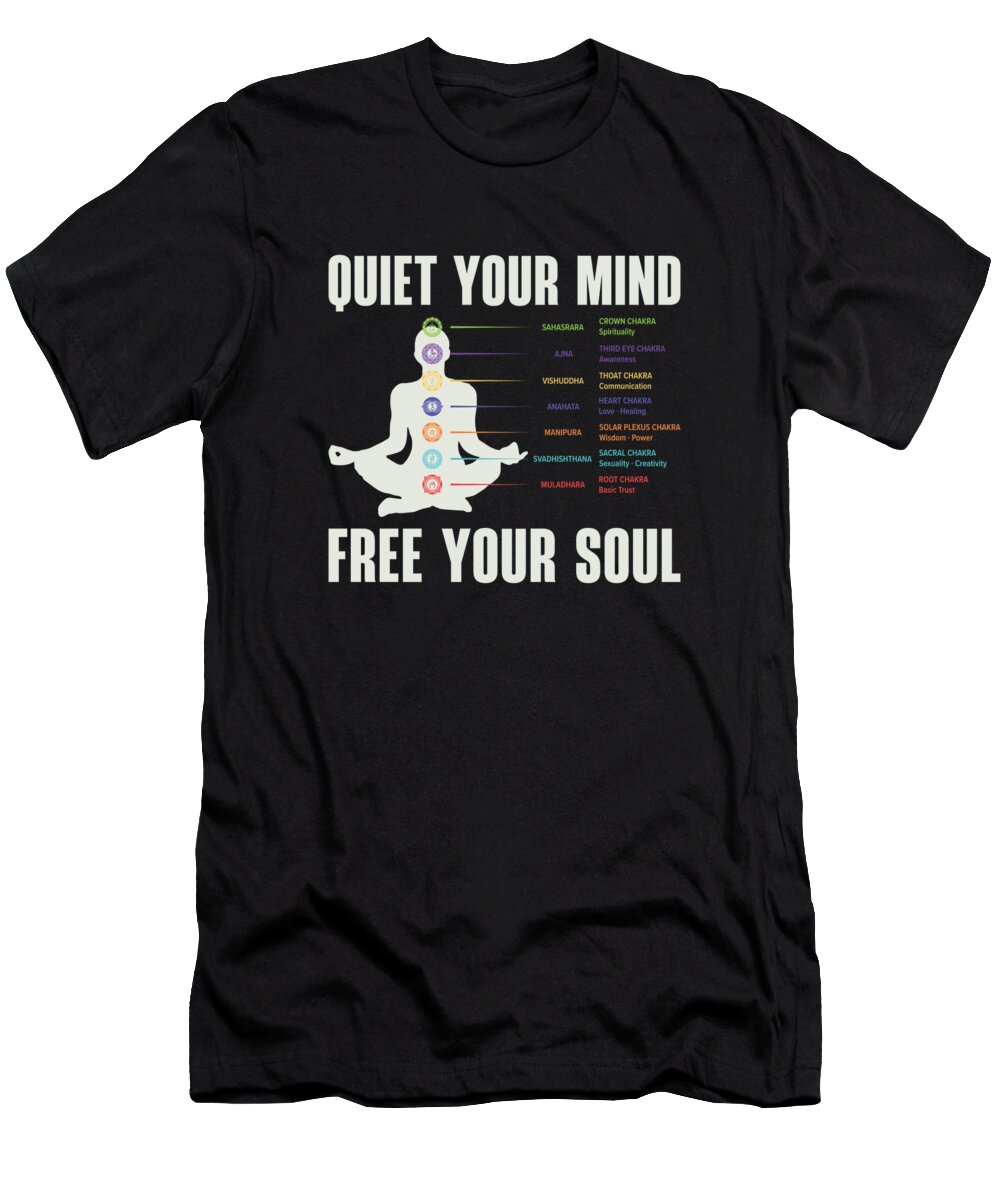 Mental Health T-Shirt featuring the digital art Mental Health Yoga Meditation Awareness Month #3 by Toms Tee Store