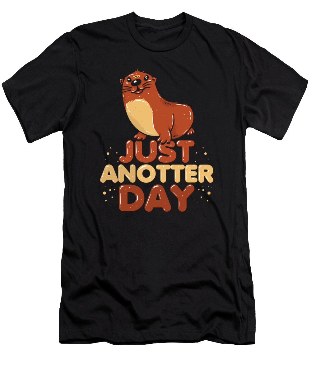 Otter T-Shirt featuring the digital art Otter #3 by Mercoat UG Haftungsbeschraenkt