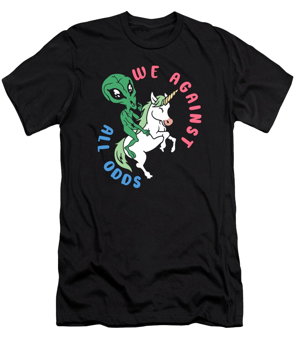 Rainbow T-Shirt featuring the digital art Rainbow Animal Fairy Unicorn Lover Alien Magical Friendship #3 by Toms Tee Store