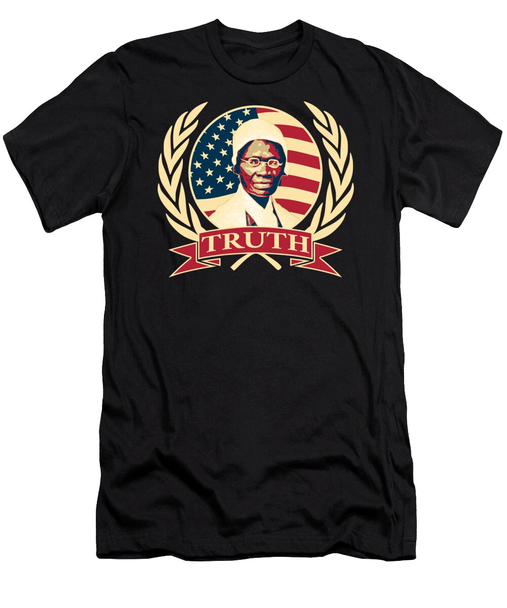 Sojourner T-Shirt featuring the digital art Sojourner Truth by Filip Schpindel