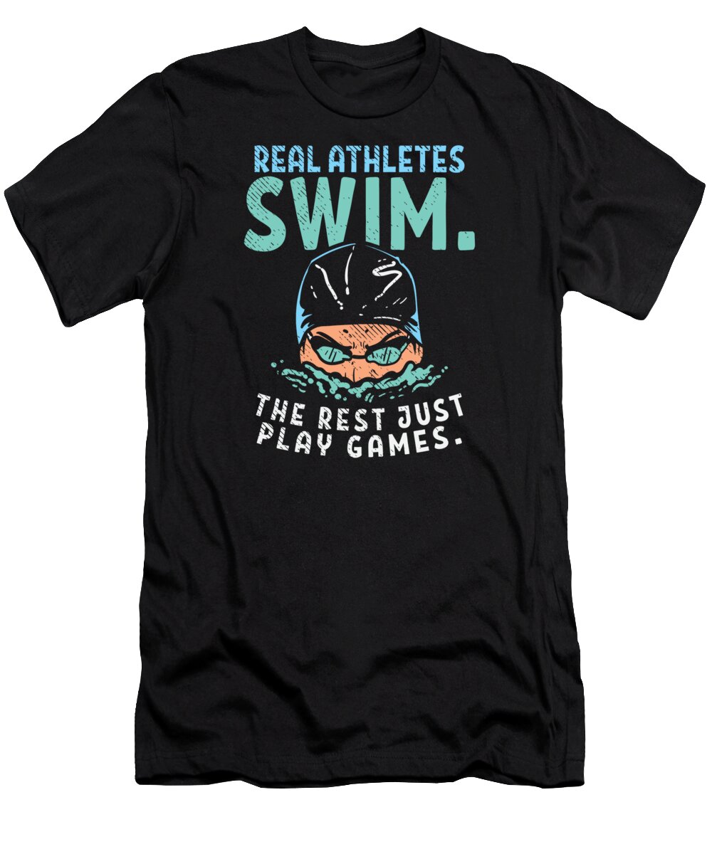 Swimming T-Shirt featuring the digital art Swimmer Sports Scuba Diving Swimming #3 by Toms Tee Store