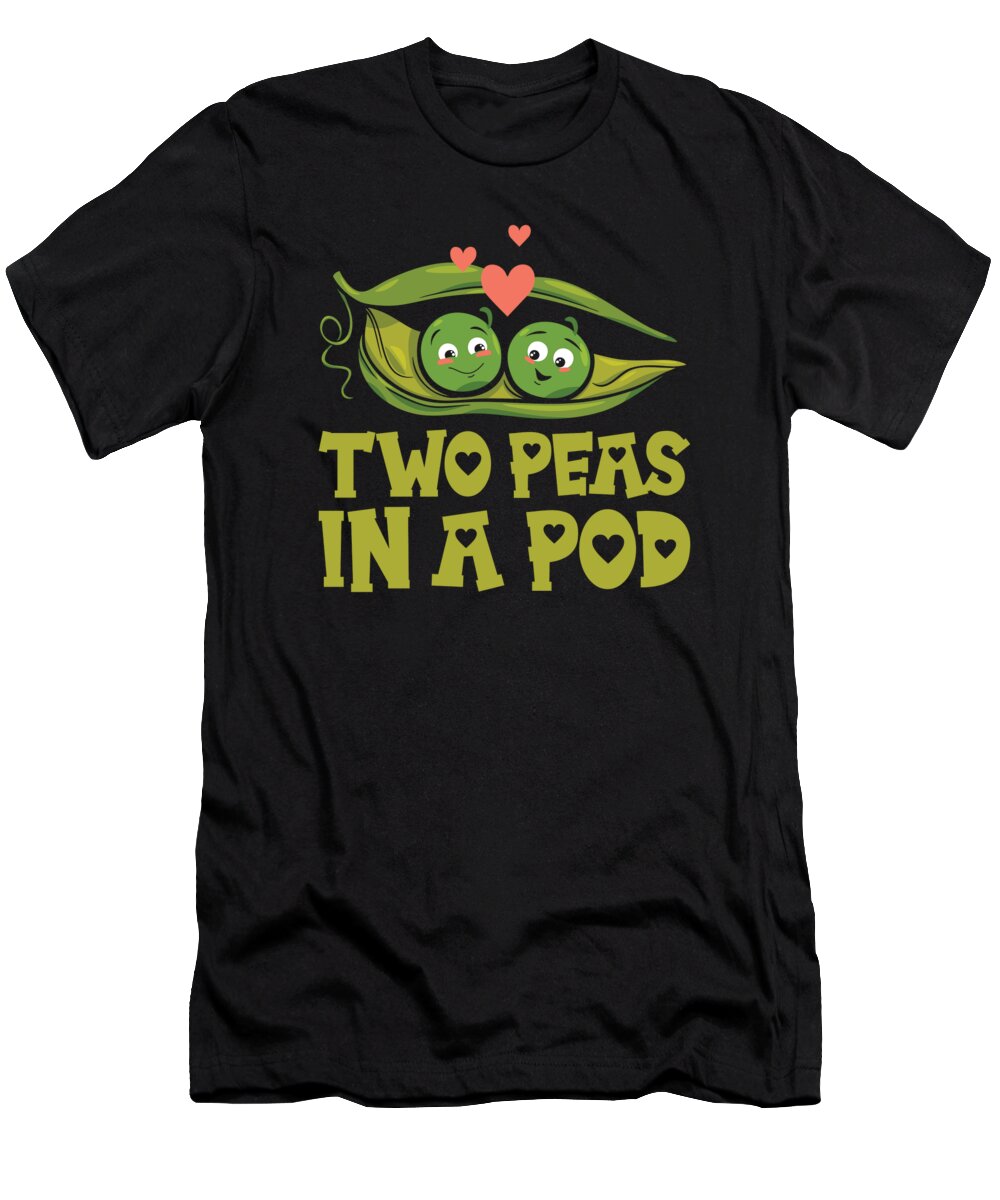 Two Peas in a Pod Valentines Day In Love #3 T-Shirt by Toms Tee Store -  Fine Art America
