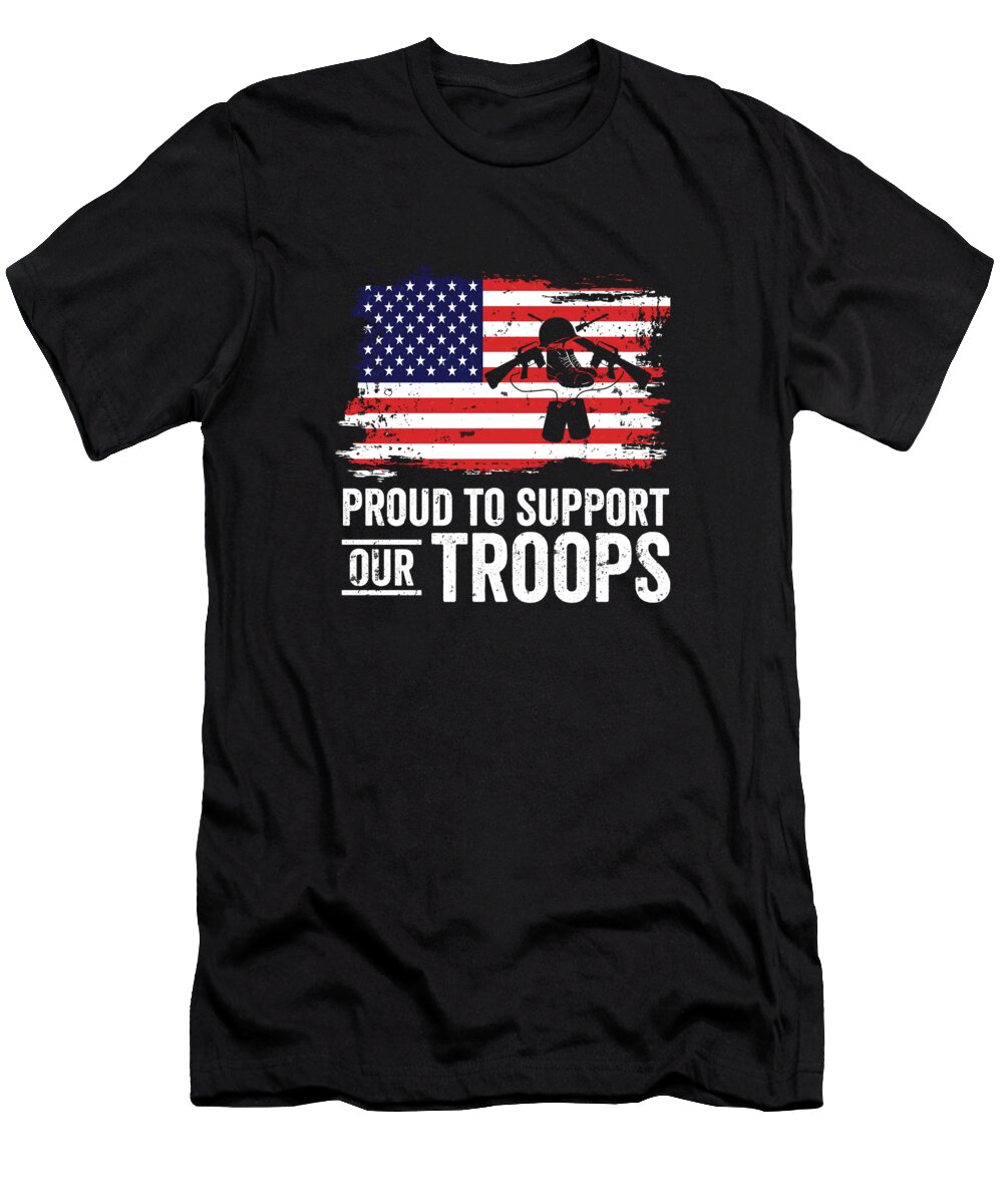 Usa T-Shirt featuring the digital art USA Independence Military Heroes Soldier Freedom #3 by Toms Tee Store