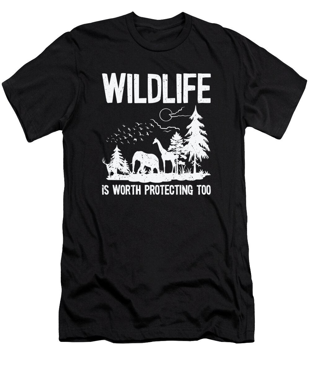 World Wildlife Day T-Shirt featuring the digital art World Wildlife Day Animal Protection Wildlife Conservation #3 by Toms Tee Store