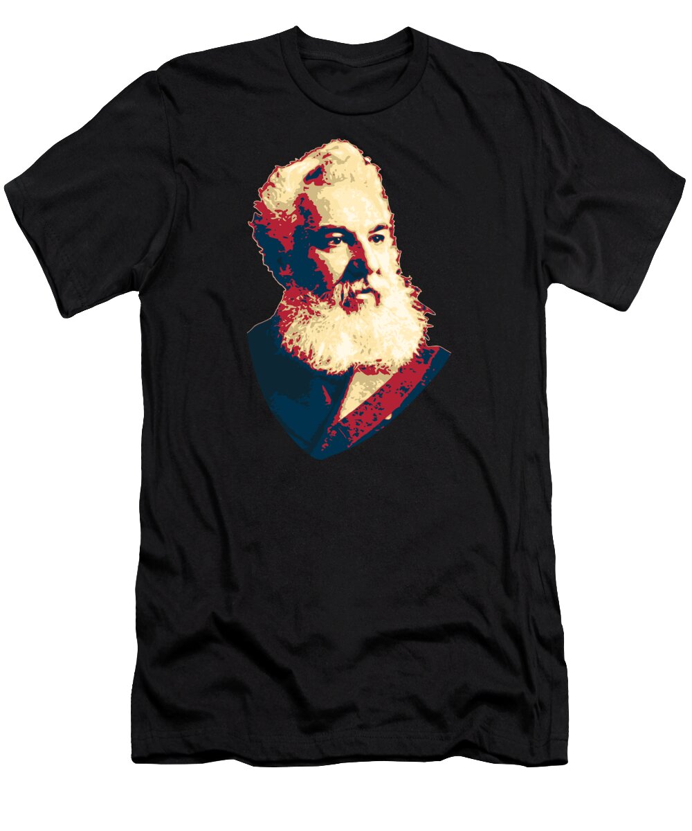 Alexander T-Shirt featuring the digital art Alexander Graham Bell by Filip Schpindel
