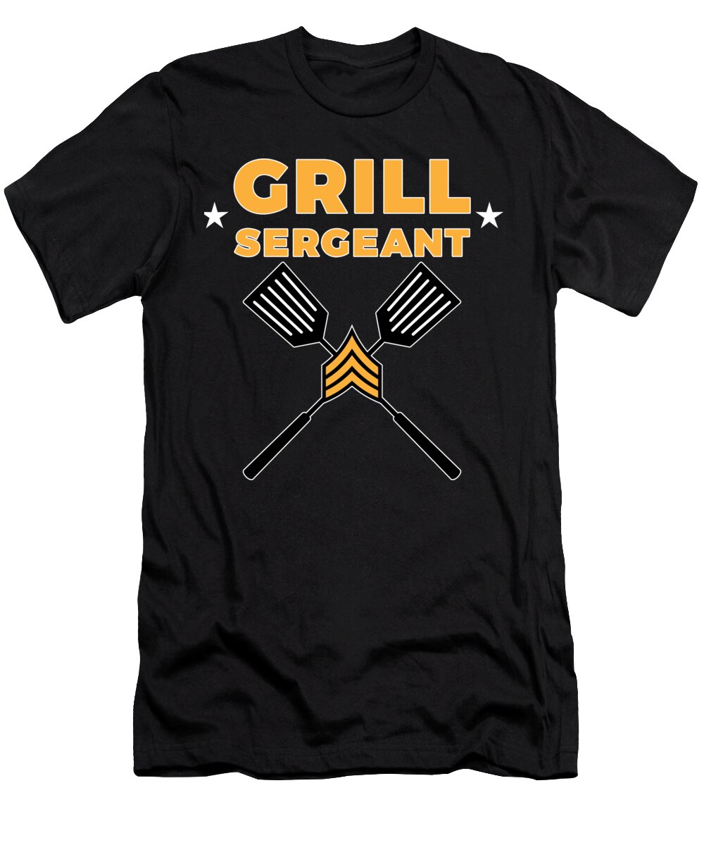 Summer T-Shirt featuring the digital art Grill Sergeant Barbecue BBQ Grilling Meat #4 by Mister Tee