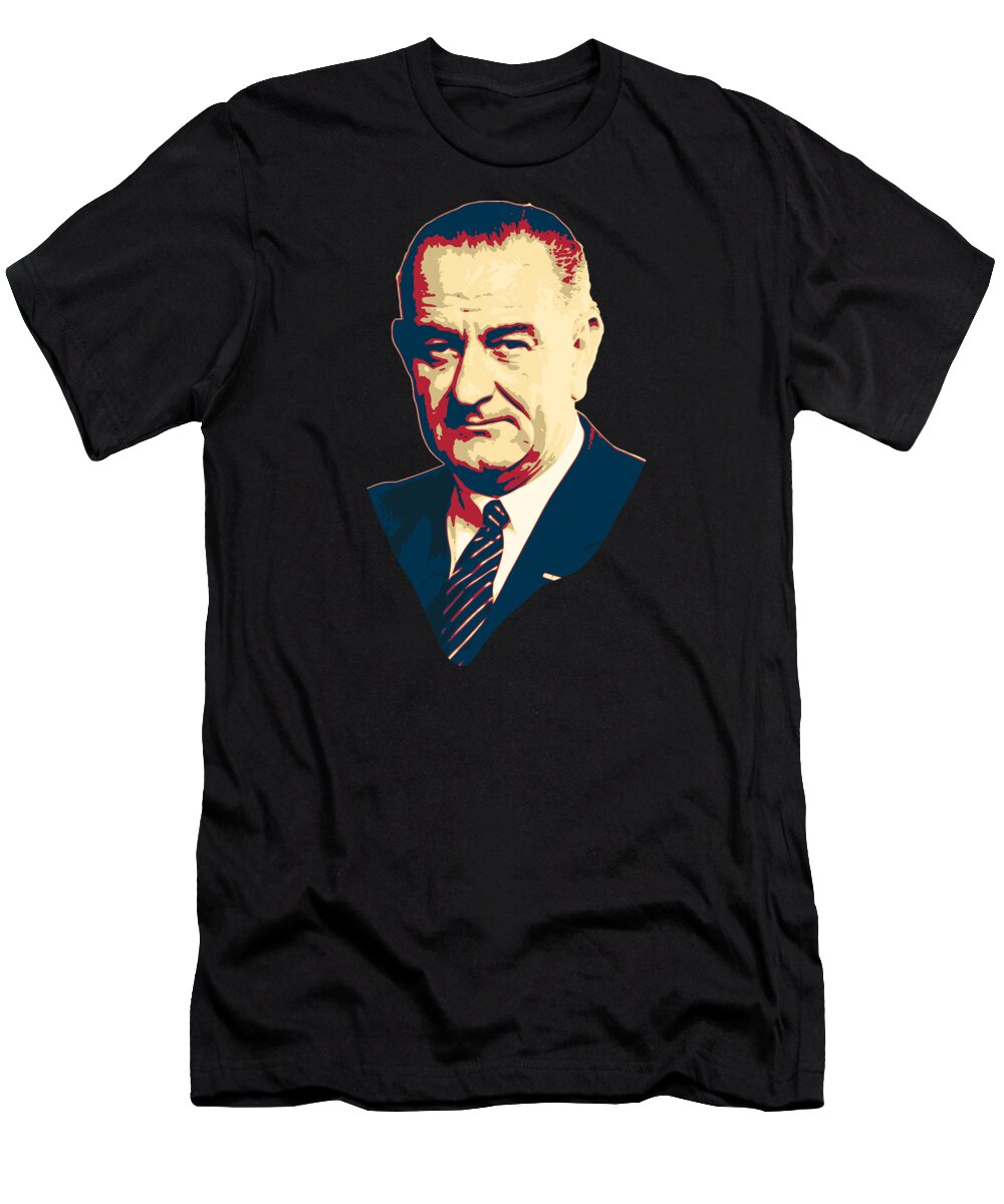 Lyndon T-Shirt featuring the digital art Lyndon B Johnson by Filip Schpindel