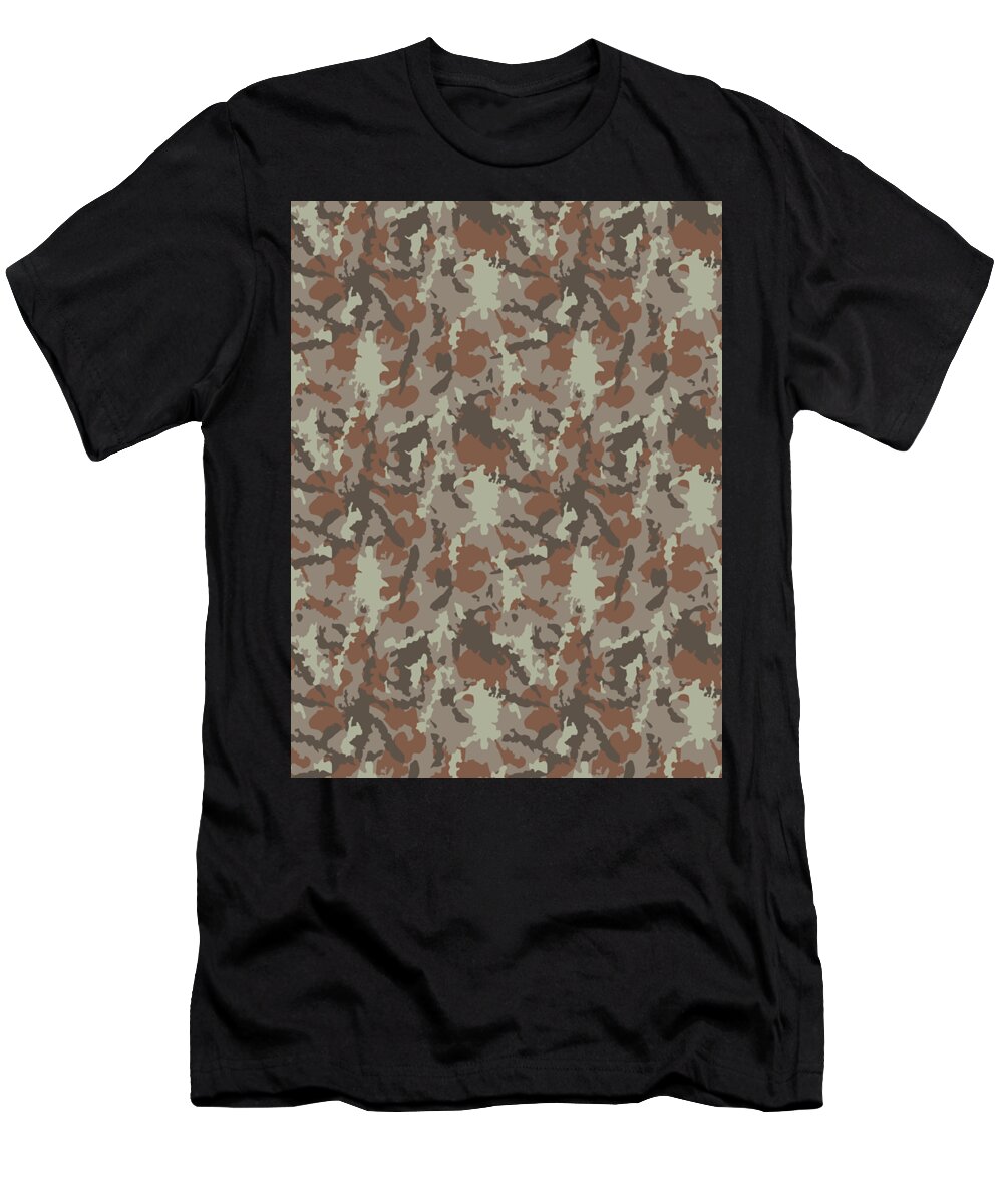 Soldier T-Shirt featuring the digital art Camouflage Pattern Camo Stealth Hide Military #41 by Mister Tee