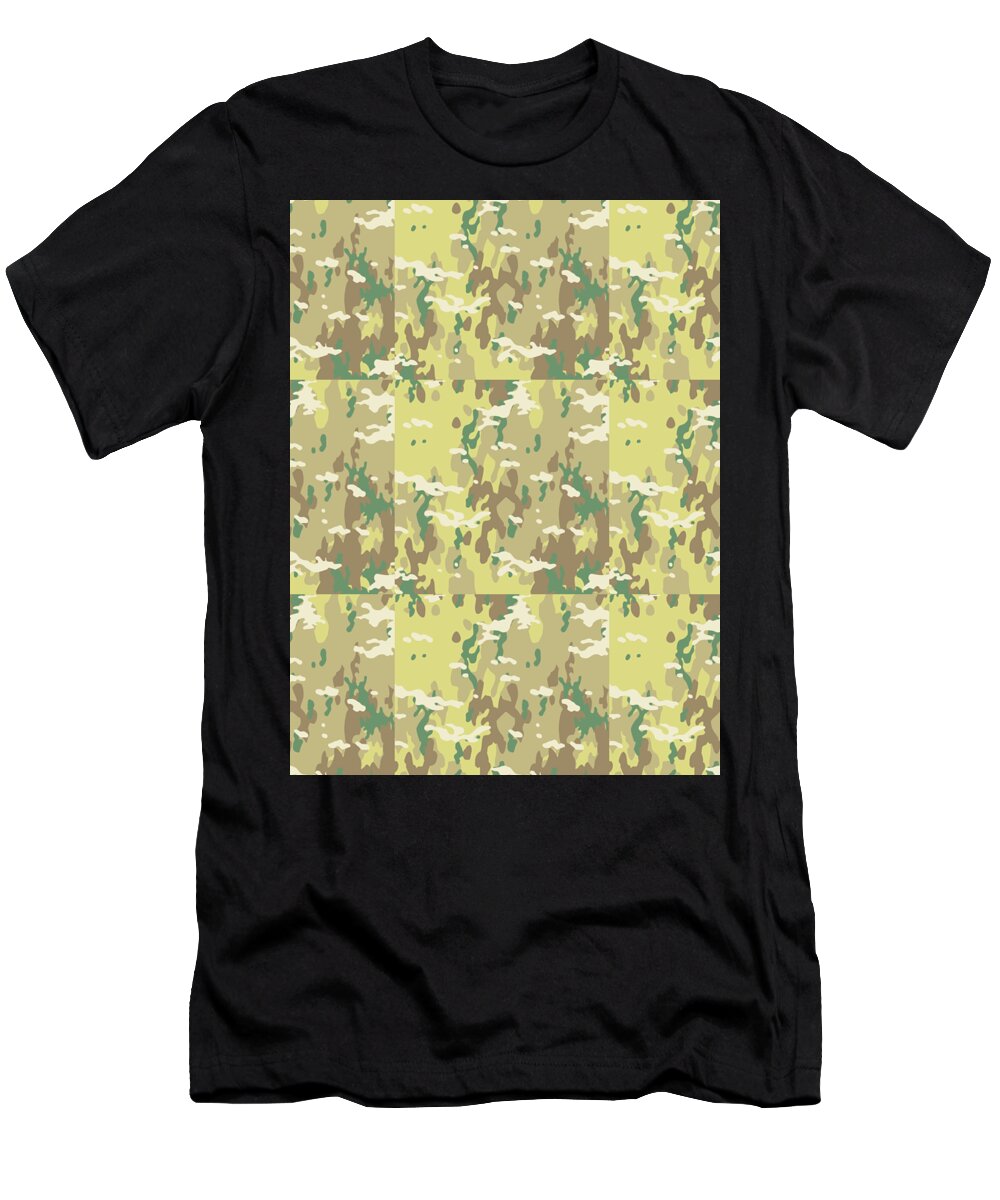 Soldier T-Shirt featuring the digital art Camouflage Pattern Camo Stealth Hide Military #45 by Mister Tee