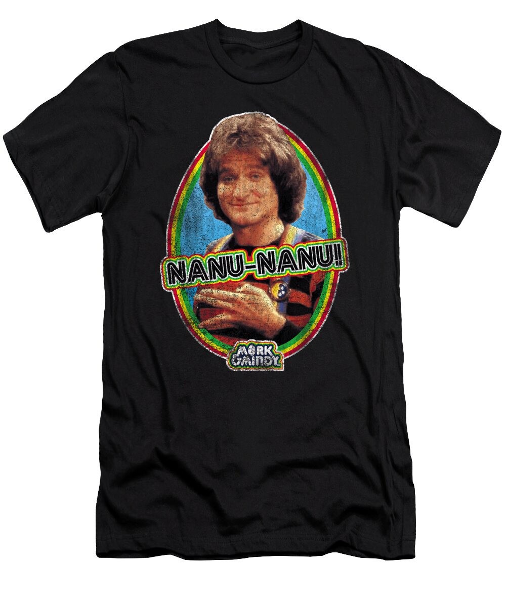 Mork T-Shirt featuring the digital art Mork And Mindy #5 by Joseph Stawell