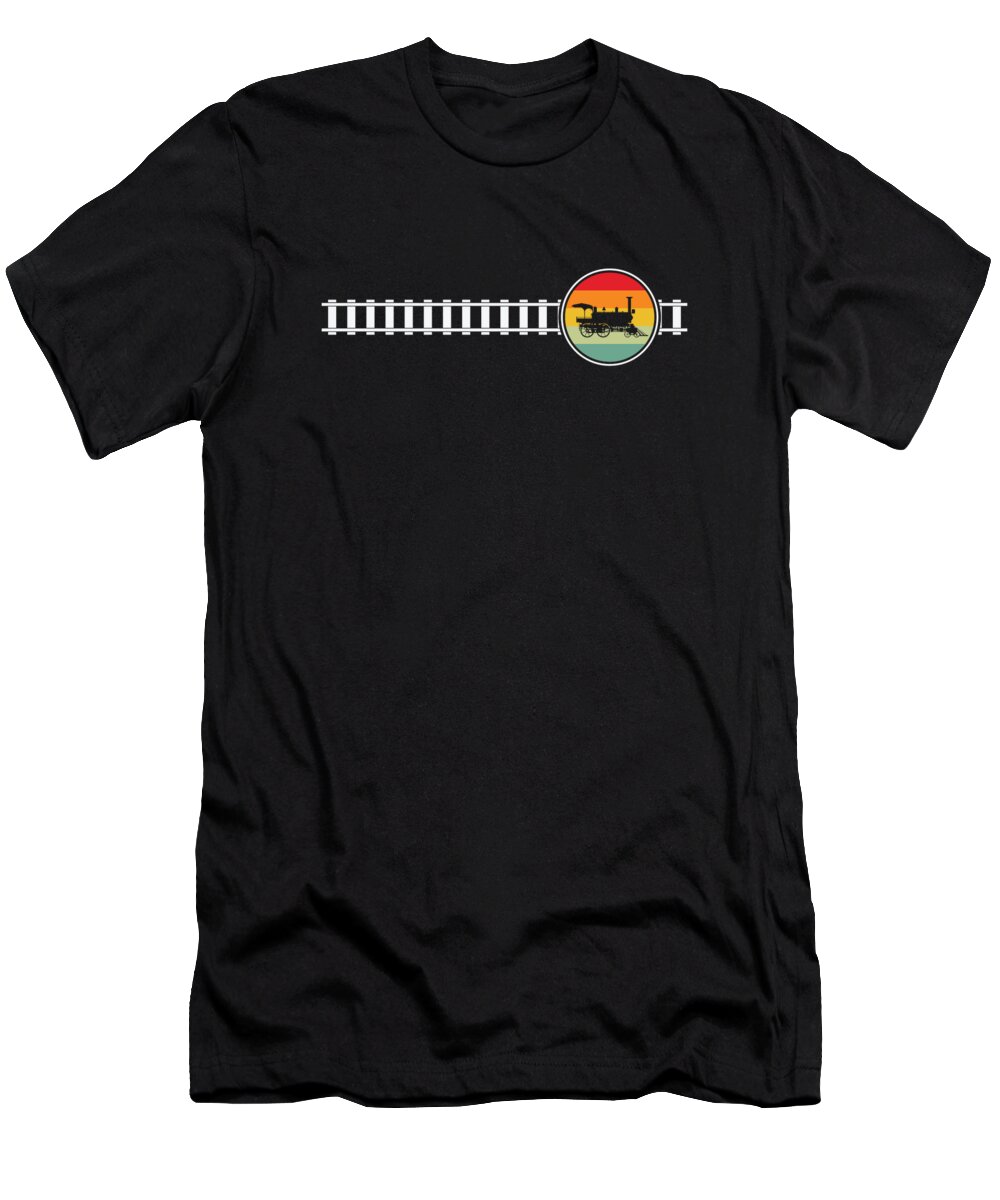 Train T-Shirt featuring the digital art Train Locomotive Hobby Trainspotting Railfan #5 by Toms Tee Store