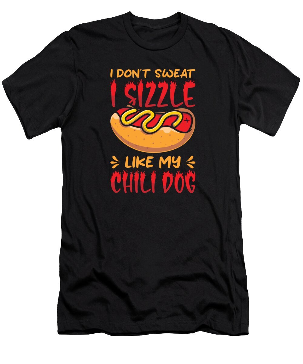Chili T-Shirt featuring the digital art Chili Dog Hot dog Sausage Fastfood #6 by Toms Tee Store