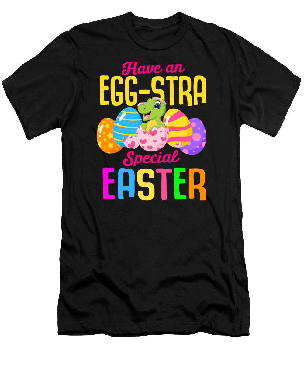 Easter T-Shirt featuring the digital art Easter T-rex Dinosaur Rabbit Easter Bunny Holiday #6 by Toms Tee Store