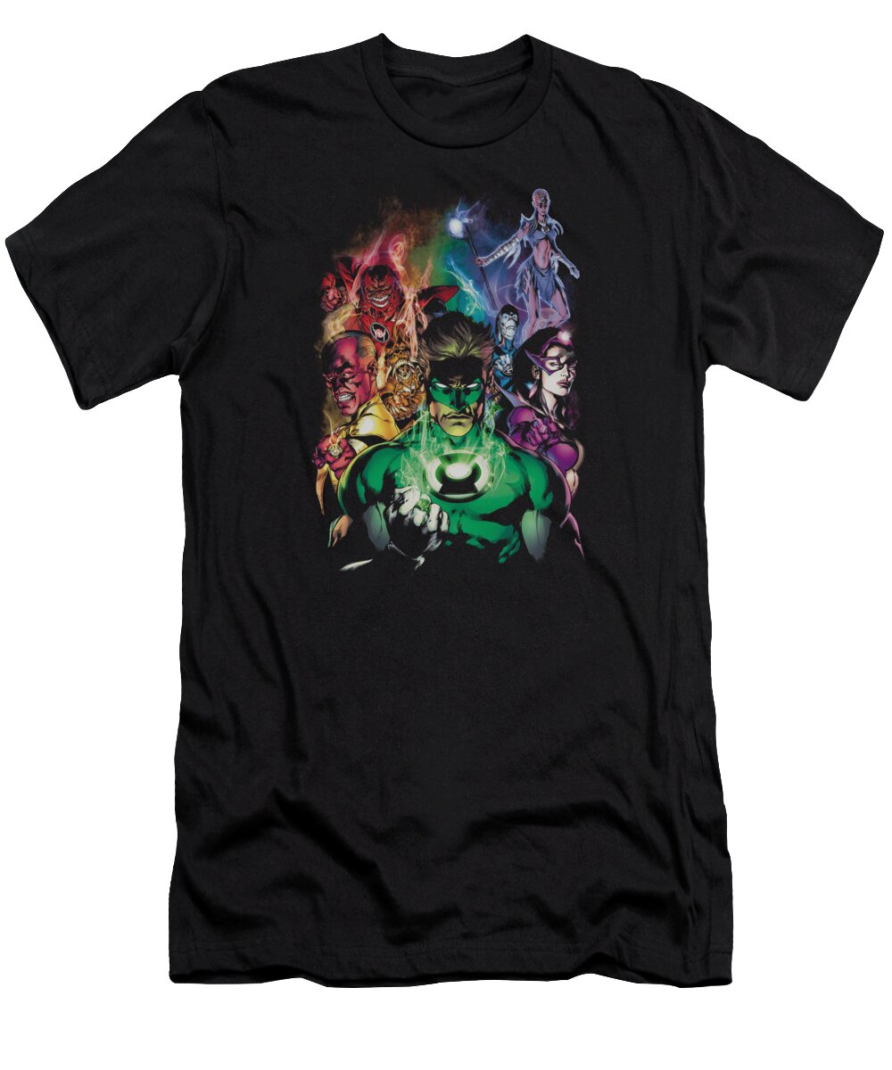 Green T-Shirt featuring the digital art Green Lantern #6 by Melina Aberg