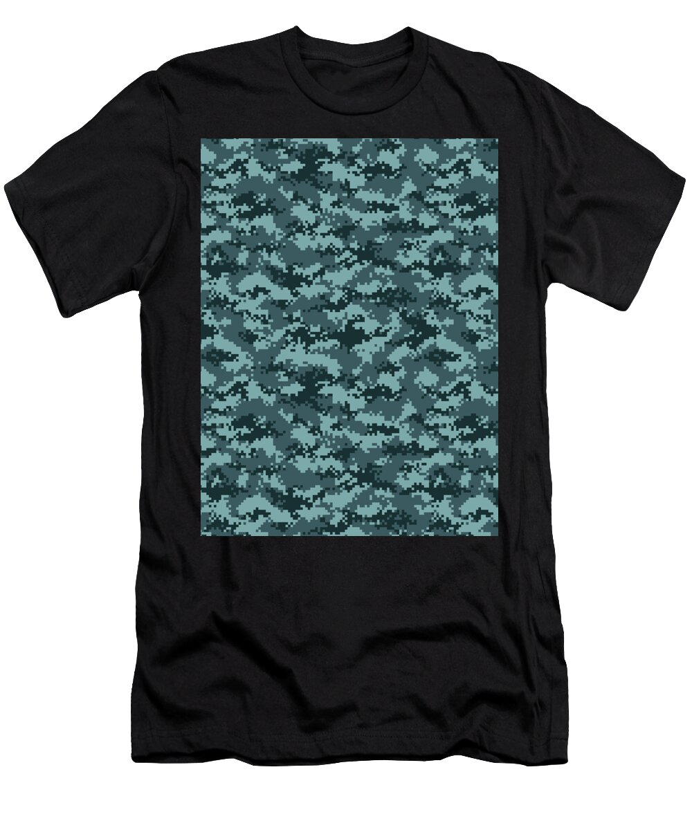 Soldier T-Shirt featuring the digital art Camouflage Pattern Camo Stealth Hide Military #63 by Mister Tee