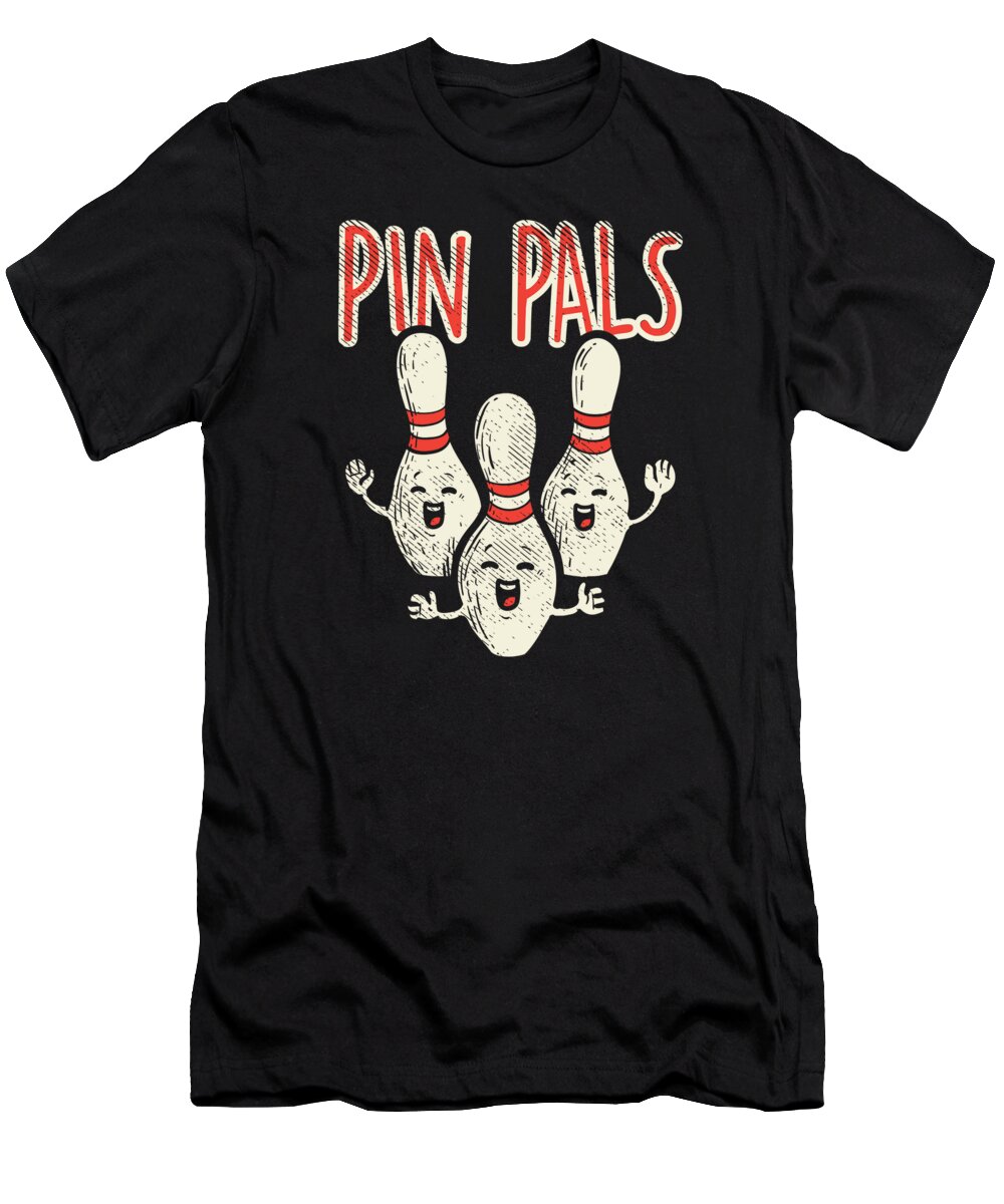 Bowling T-Shirt featuring the digital art Bowling Bowler Bowling Pin Strike #7 by Toms Tee Store