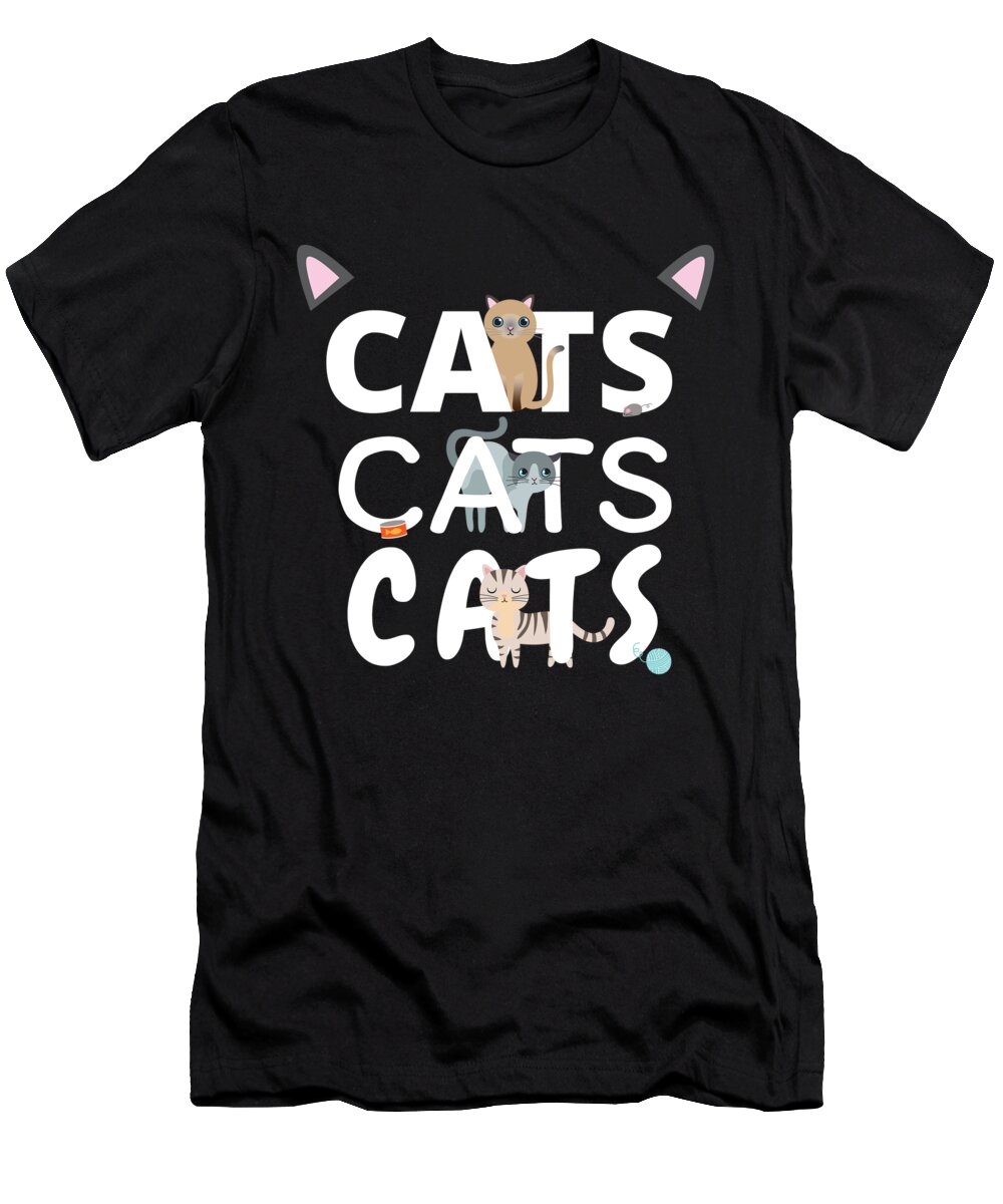 Kitten T-Shirt featuring the digital art Cats Cats Cats Kitten Kitty Cat Pet Feline Gift #7 by Mister Tee