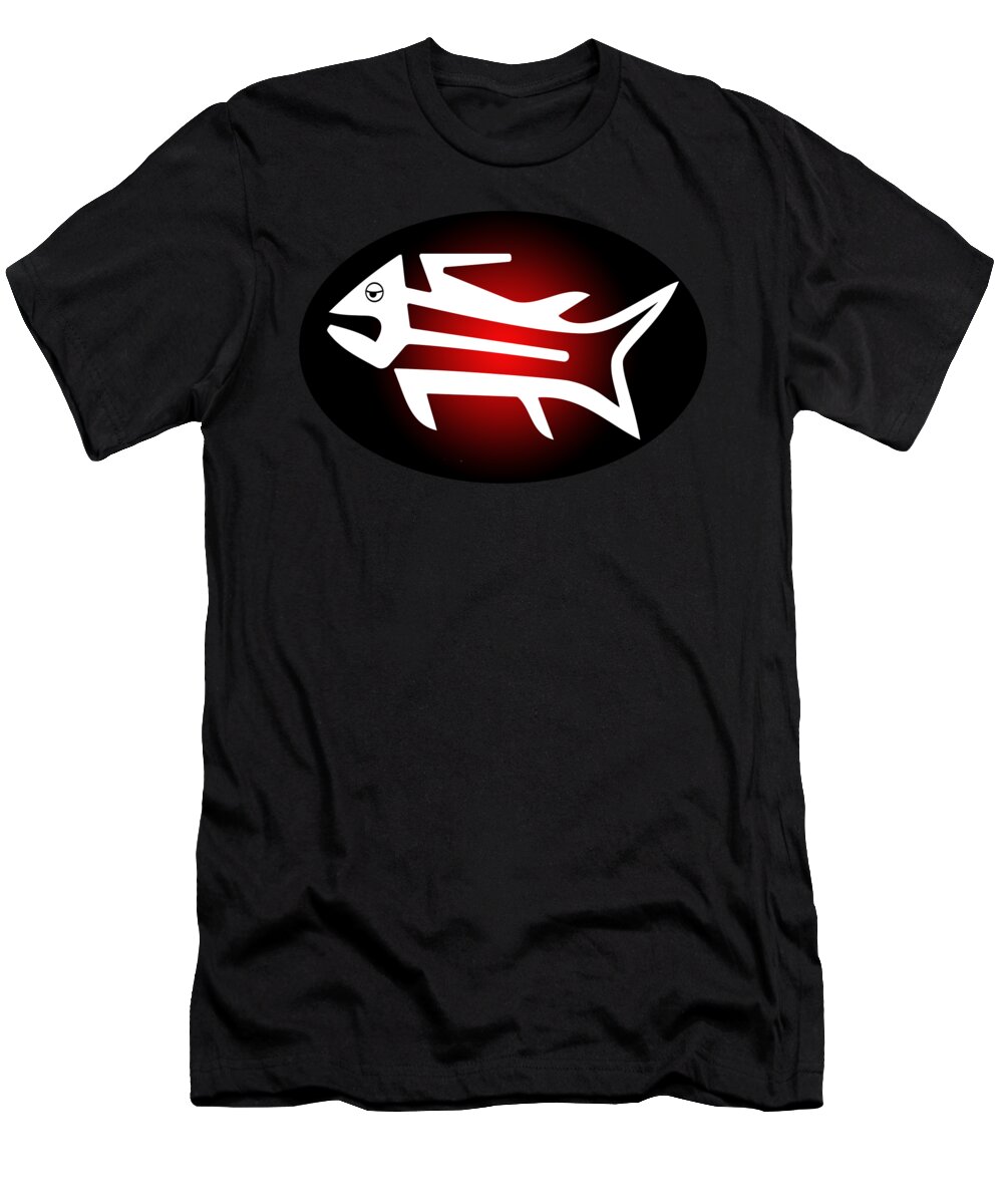 Nazca T-Shirt featuring the drawing Fish from Nazca #7 by Michal Boubin